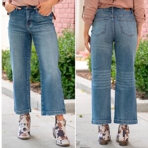 Judy Blue Dianna Vintage High Rise Crop Wide Leg Jeans sz 16W